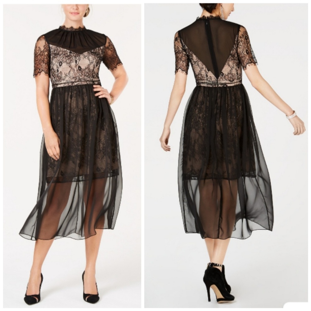 AVEC LES FILLES LACE CHIFFON DRESS